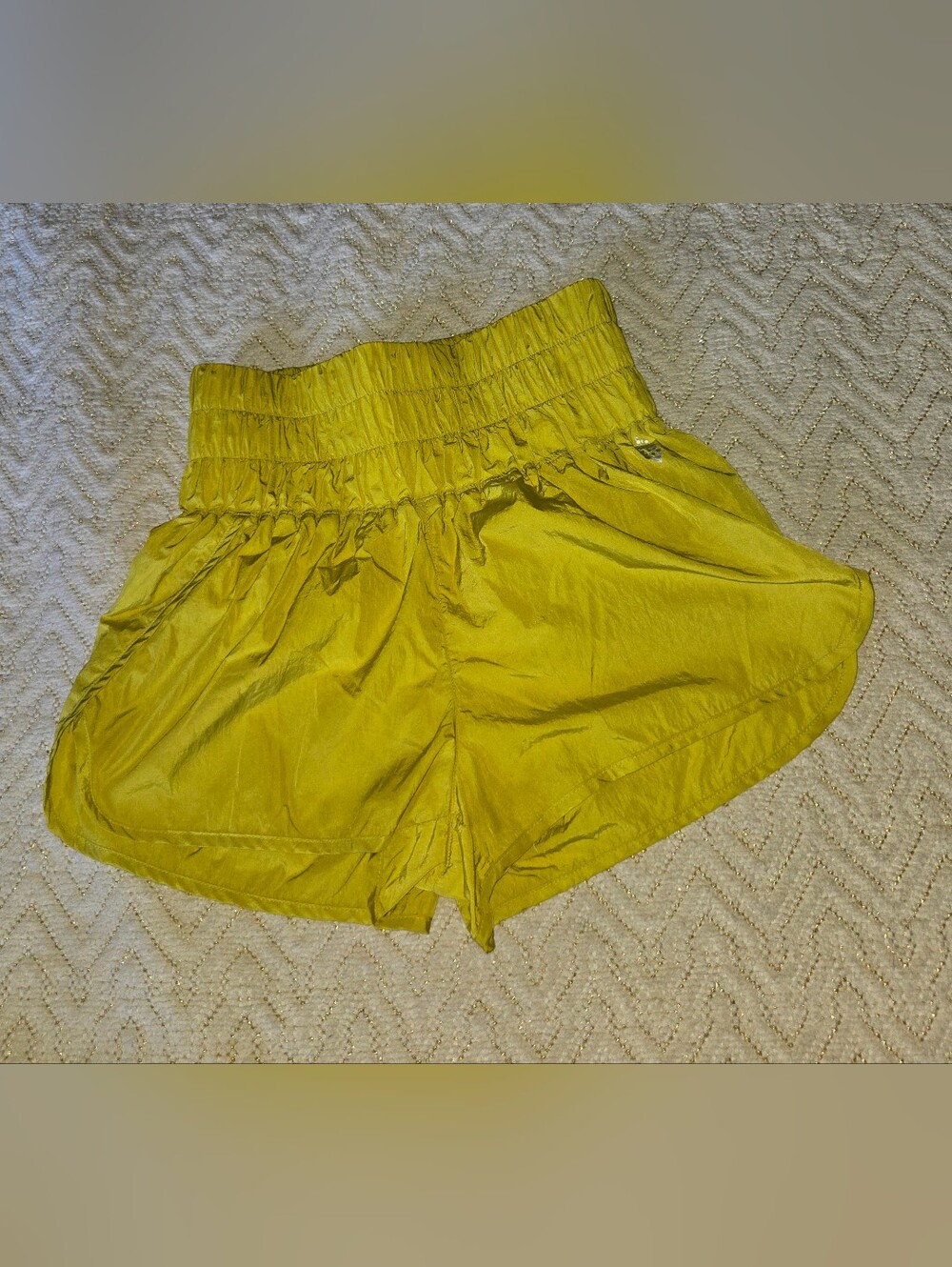 FP Movement by Free People Mustard Yellow High-Waist Athletic Shorts
